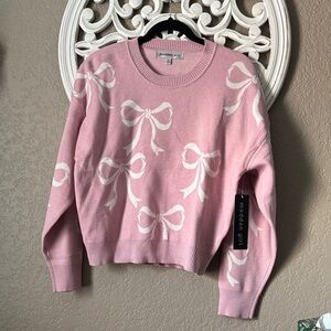 Madden Girl Light Pink Bow Sweater